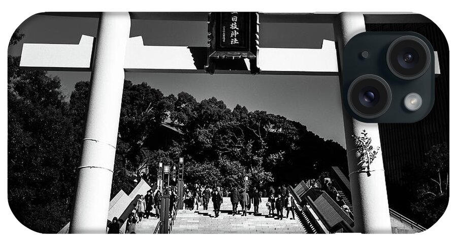 Black iPhone Case featuring the photograph The bow - Tokyo, Japan - Black and white street photography by Giuseppe Milo