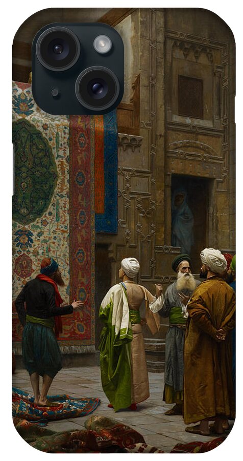 The Carpet Merchant iPhone Case featuring the painting The Carpet Merchant #1 by Jean Leon Gerome