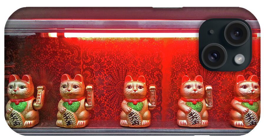 Chinese Food iPhone Case featuring the photograph The Lucky Cats by Joseph J Stevens