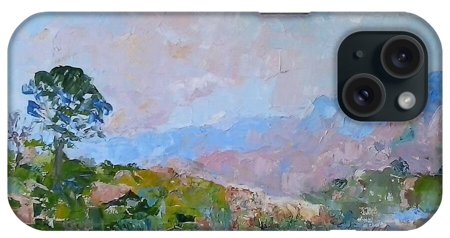 Dark Green Tree iPhone Case featuring the painting The Cedarberg in Summer by Elinor Fletcher