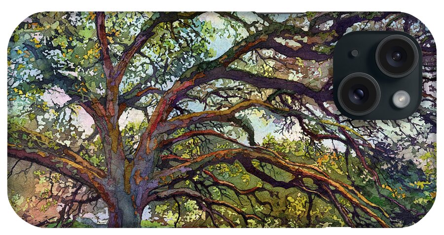 Oak iPhone Case featuring the painting The Century Oak by Hailey E Herrera