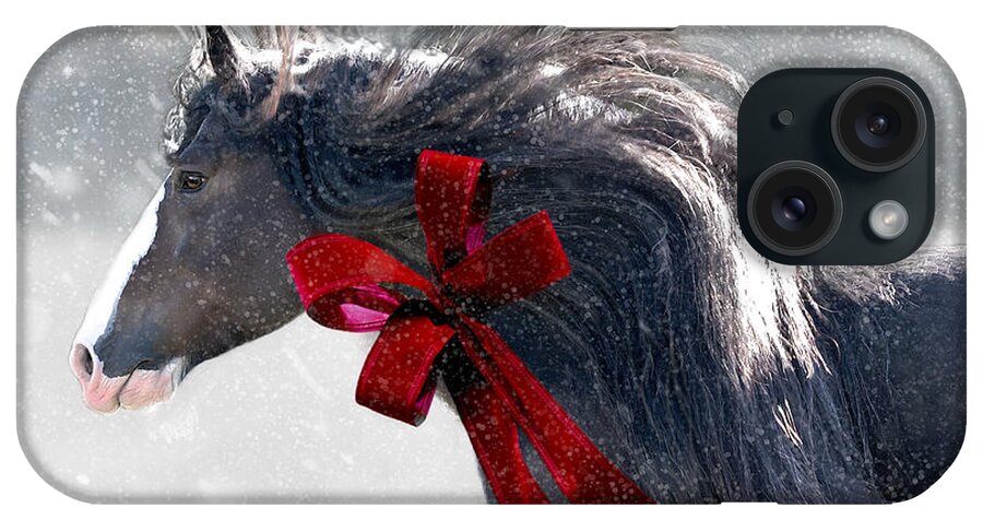 Equine iPhone Case featuring the photograph The Christmas Beau by Terry Kirkland Cook