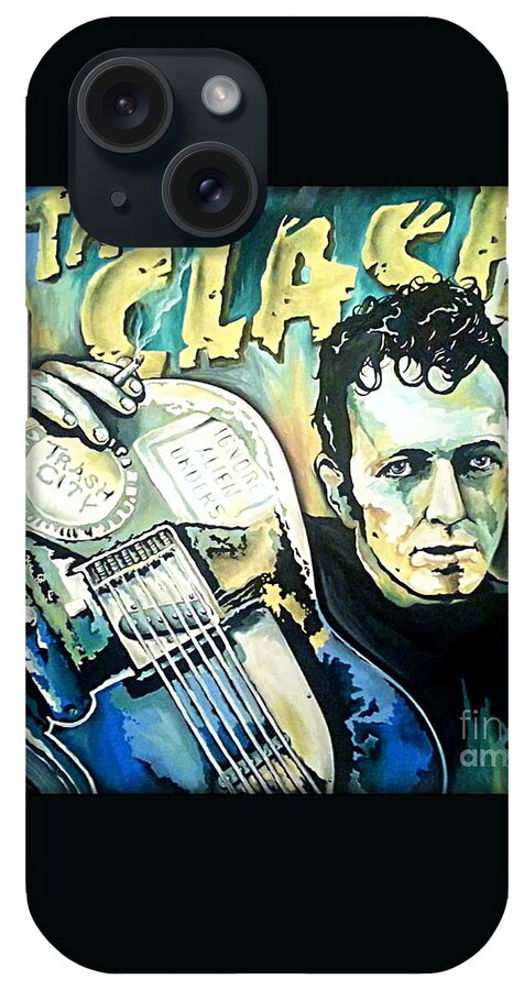 The Clash iPhone Case featuring the painting The Clash Joe Strummer by Amy Belonio