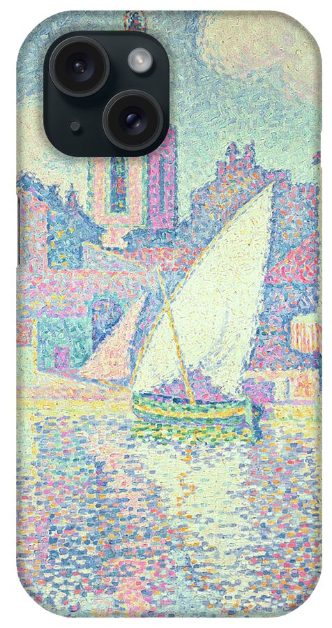 Signac iPhone Case featuring the painting The Clocktower at St Tropez, 1896 by Paul Signac