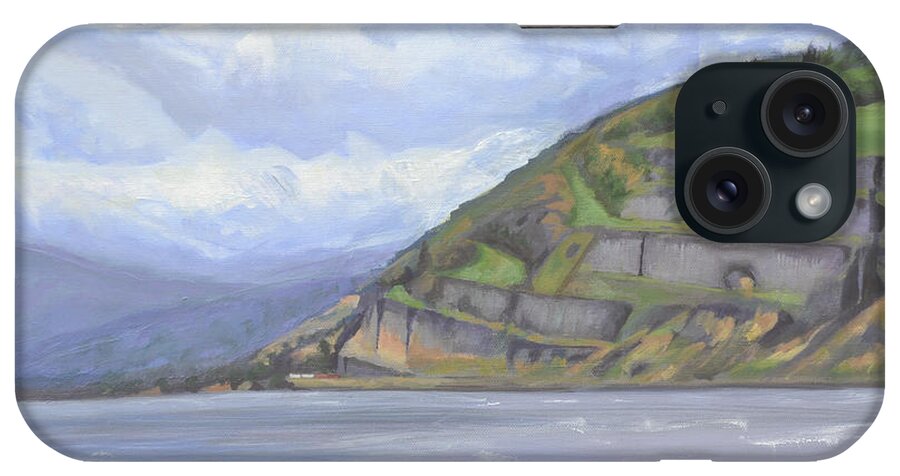 The Columbia River Gorge iPhone Case featuring the painting Heart of the Gorge by Mary Chant