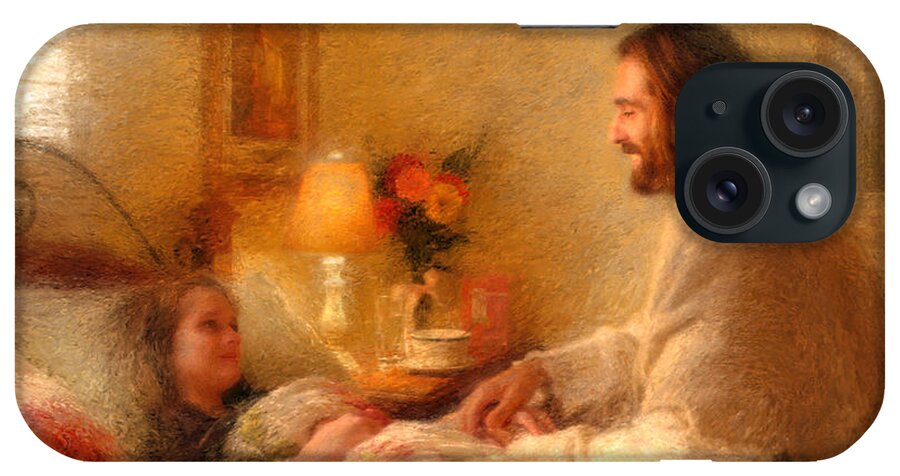 Jesus iPhone Case featuring the painting The Comforter by Greg Olsen