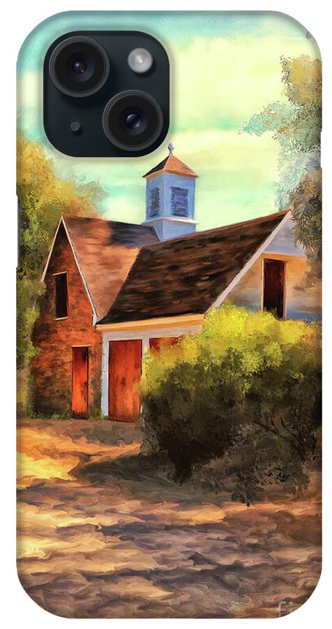 Williamsburg iPhone Case featuring the digital art The Cooper's Shop in the Ludwell-Paradise Stables by Lois Bryan