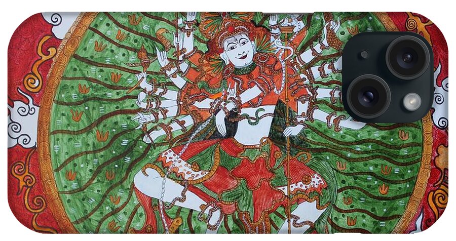 Kerala Mural Art iPhone Case featuring the painting The cosmic dancer by Saranya Haridasan