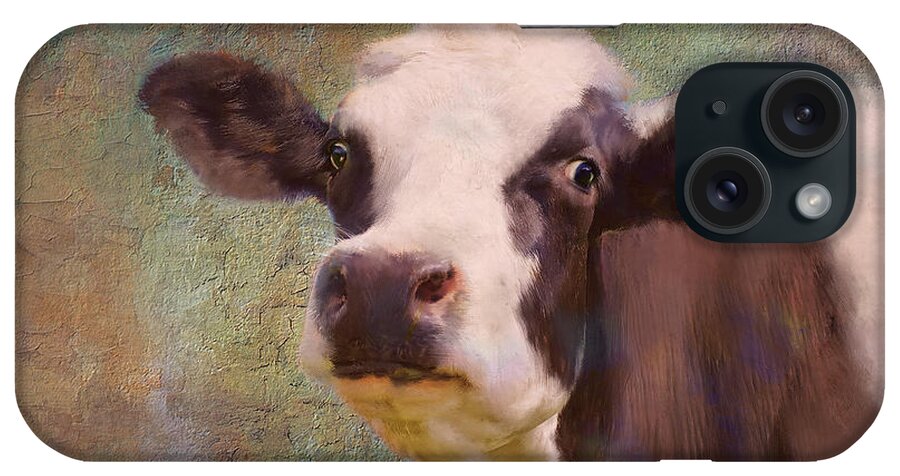 Cows iPhone Case featuring the mixed media The Dairy Queen by Colleen Taylor