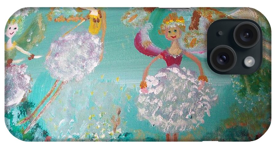 Fairy iPhone Case featuring the painting The Dandelion Fairies by Judith Desrosiers