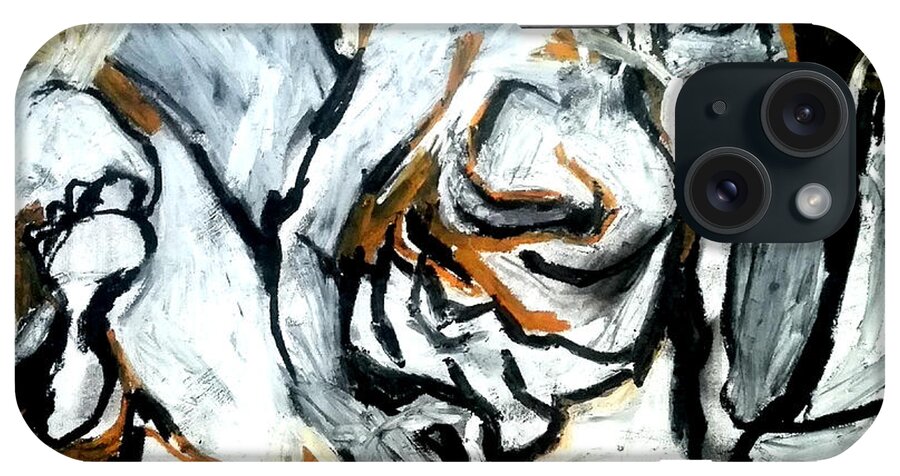 Reclining Figure iPhone Case featuring the drawing The Defiance of the Unsure by Helen Syron
