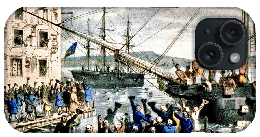 Boston Tea Party iPhone Case featuring the photograph The Destruction Of Tea At Boston by Photo Researchers