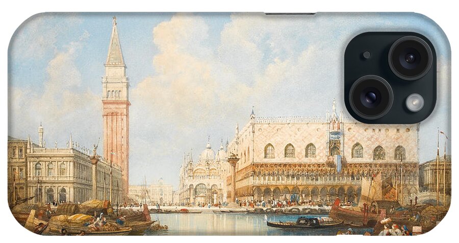Doge iPhone Case featuring the painting The Doge's Palace and Piazetta from the Lagoon, Venice by William Wyld