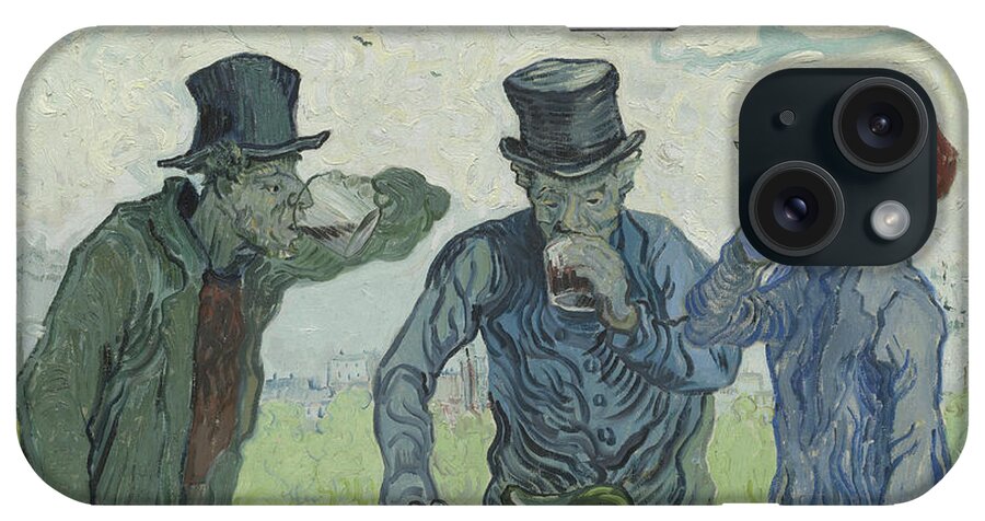 Vincent Van Gogh iPhone Case featuring the painting The Drinkers by Vincent Van Gogh