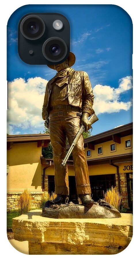 Statue iPhone Case featuring the photograph The Duke by Mountain Dreams