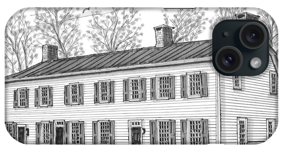 Elmendorph Inn iPhone Case featuring the drawing The Elmendorph Inn Red Hook NY by Richard Wambach