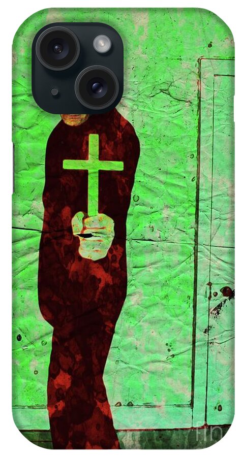 Zombie iPhone Case featuring the digital art The Exorcist, Pop Art by Mary Bassett by Esoterica Art Agency