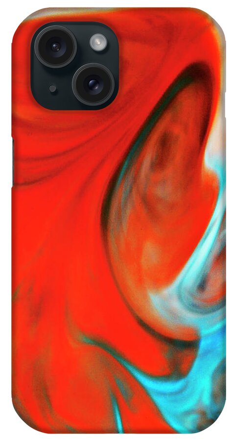 Fluid Painting iPhone Case featuring the painting The Face of Fear by Rein Nomm