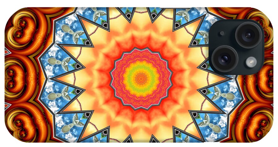 Kaleidoscope iPhone Case featuring the digital art The Fairground Collective 05 by Wendy J St Christopher