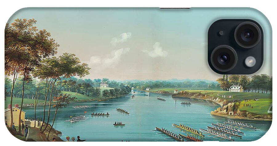 Painting iPhone Case featuring the painting The First Schuylkill Regatta by Mountain Dreams