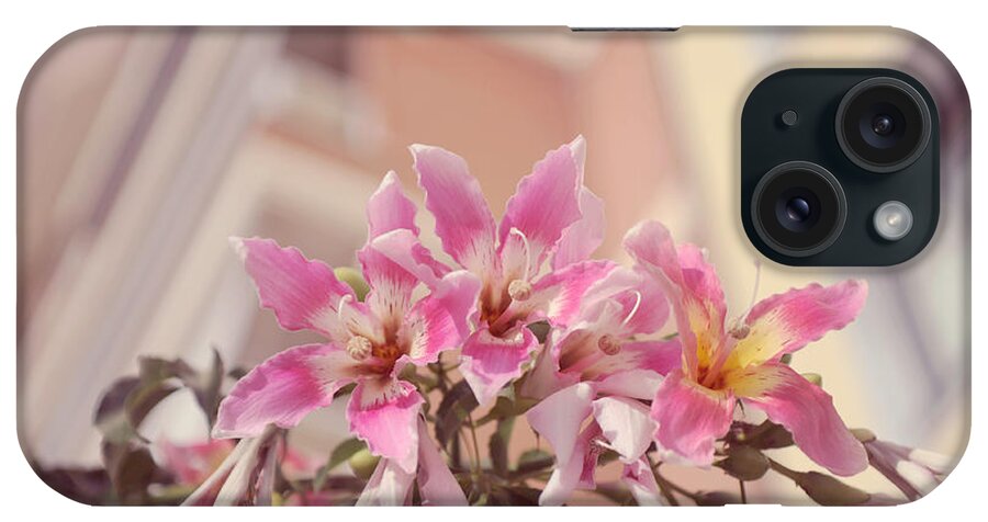 Pink Flowers iPhone Case featuring the photograph The Flowers of Malaga by Jenny Rainbow