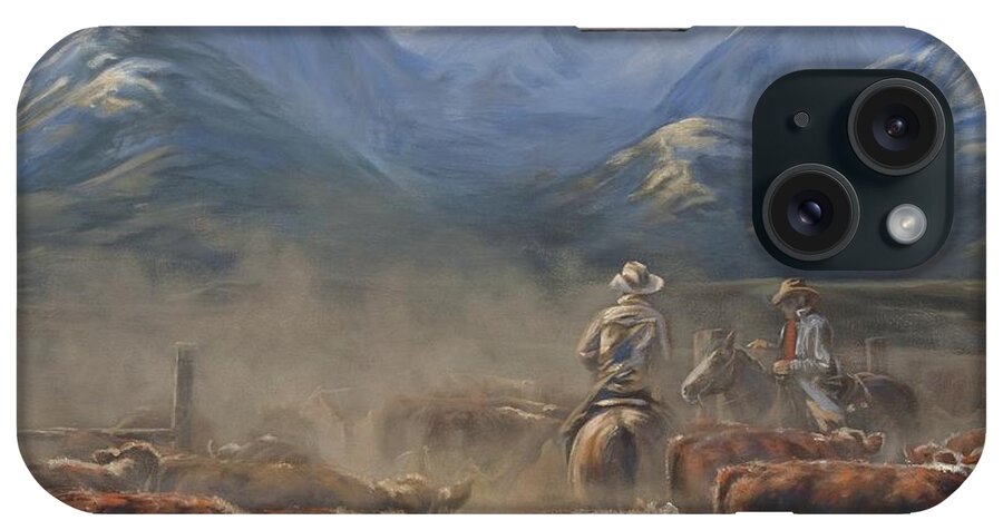 Cowboys iPhone Case featuring the painting The Gate Tally by Mia DeLode