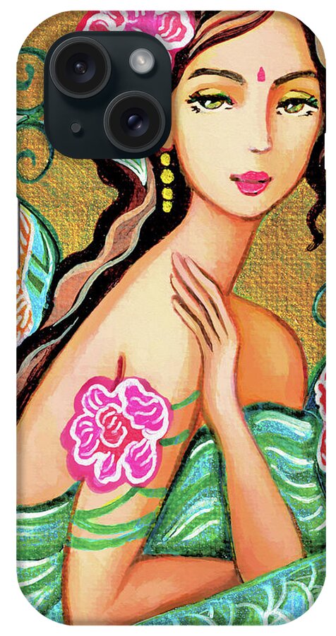 Beautiful Woman iPhone Case featuring the painting The Gaze of Shalini by Eva Campbell