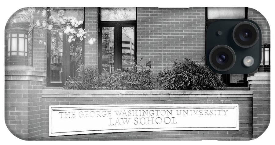 George Washington University Law School iPhone Case featuring the photograph The George Washington University Law School DC BW by Susan Candelario