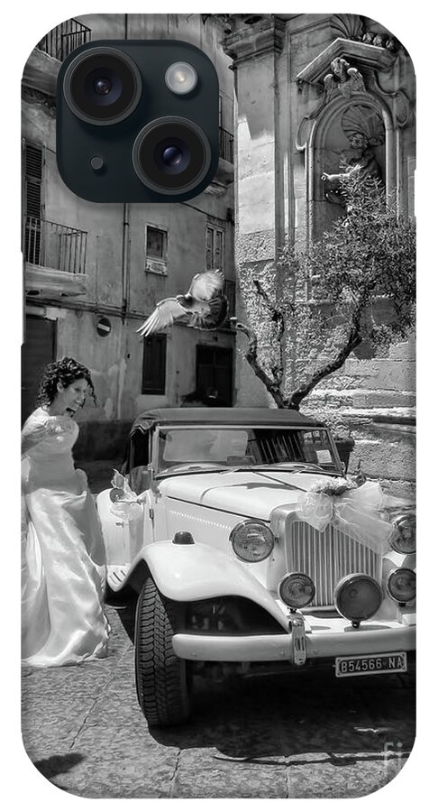 Taranto iPhone Case featuring the photograph The Runway Bride.Taranto. Italy.BW by Jennie Breeze