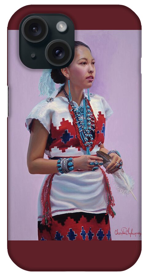 Native American iPhone Case featuring the painting The Gift by Christine Lytwynczuk