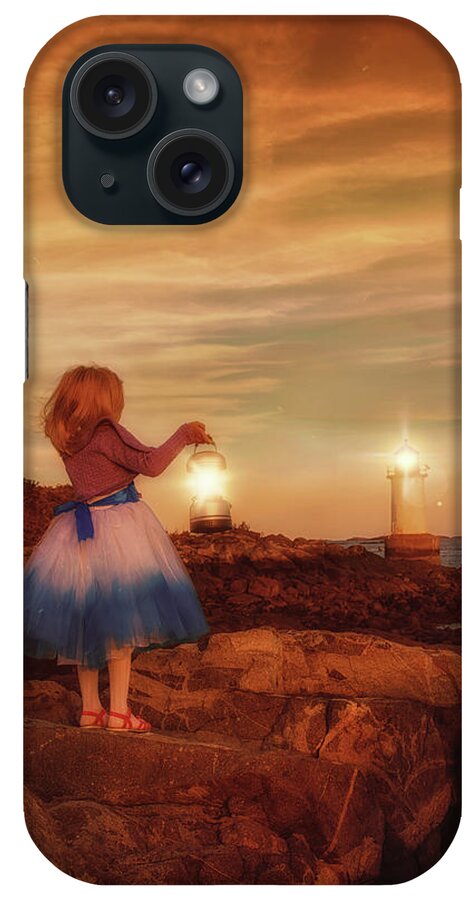 Girl iPhone Case featuring the photograph The girl with a lantern by Lilia S
