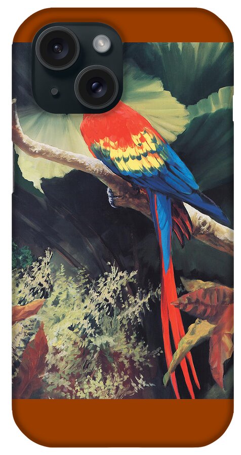 Mccall Parrot iPhone Case featuring the painting The Gossiper by Laurie Snow Hein