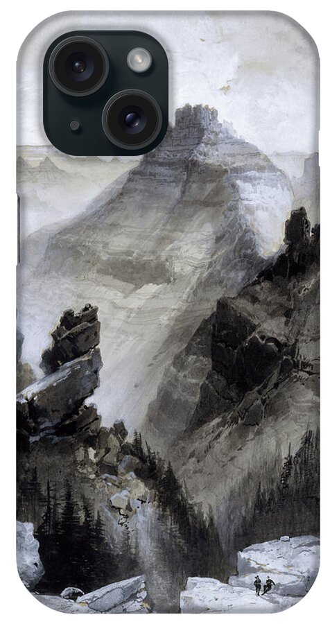 Grand Canyon iPhone Case featuring the drawing The Grand Canyon Drawing      by Thomas Moran