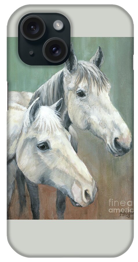 Horse iPhone Case featuring the painting The Grays - Horses by Amy Reges