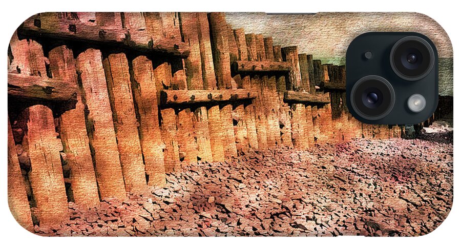 Wood iPhone Case featuring the photograph The Groynes at Porlock Weir. by John Paul Cullen