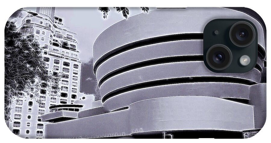 The Guggenheim iPhone Case featuring the photograph The Guggenheim Black and White by Allen Beatty