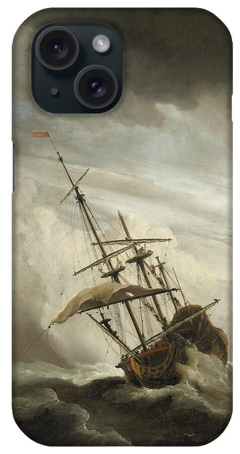 Old Masters iPhone Case featuring the painting The Gust by Willem van de Velde