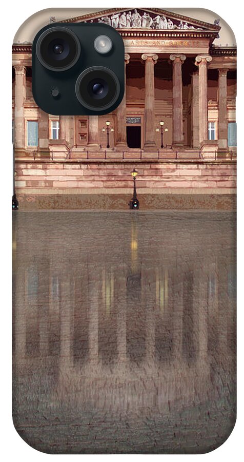 Preston iPhone Case featuring the digital art The Harris Museum Reflection by Joe Tamassy