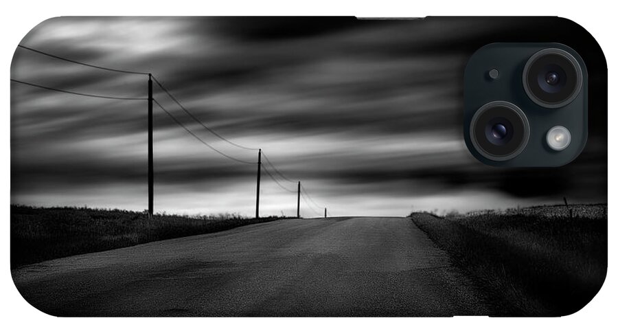 Monochrome iPhone Case featuring the photograph The Highway by Dan Jurak