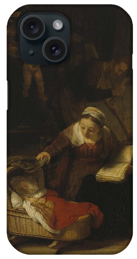 Rembrandt iPhone Case featuring the painting The Holy Family with Angels by Rembrandt