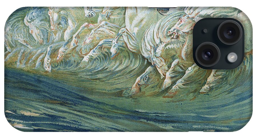 Neptune iPhone Case featuring the painting The Horses of Neptune by Walter Crane