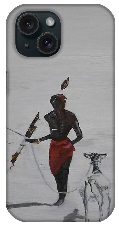 Acrylic Portrait iPhone Case featuring the painting The Hunt by Denise Morgan