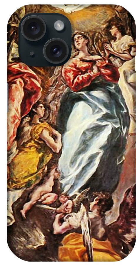 Immaculate Conception iPhone Case featuring the mixed media The Immaculate Conception Virgin Mary Assumption 103 by El Greco
