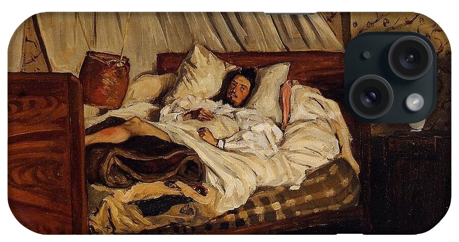 The Improvised Field Hospital - 1865 By Frederic Bazille iPhone Case featuring the painting The Improvised Field Hospital by MotionAge Designs