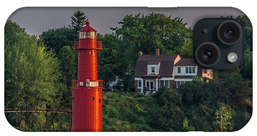 Great Lakes iPhone Case featuring the photograph The Keeper of the Lighthouse by Patti Raine