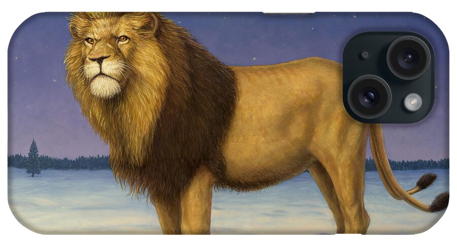 Lion iPhone Case featuring the painting The King's Beer by James W Johnson