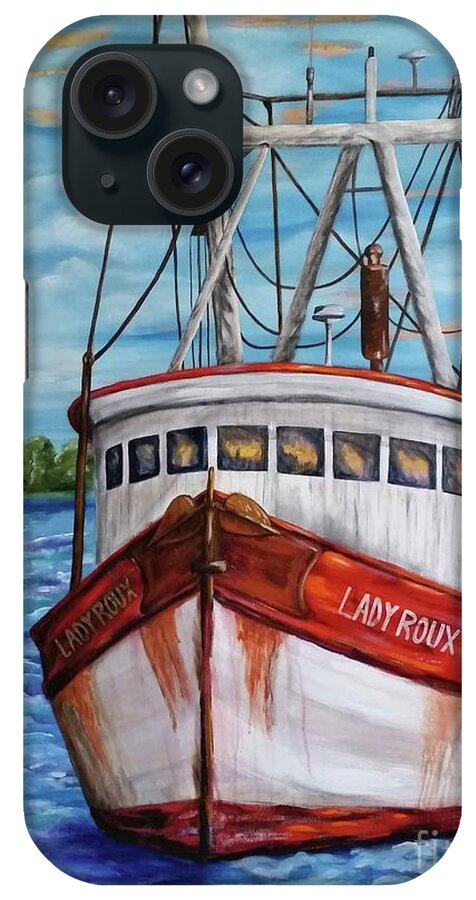 Shrimp iPhone Case featuring the painting The Lady Roux by JoAnn Wheeler