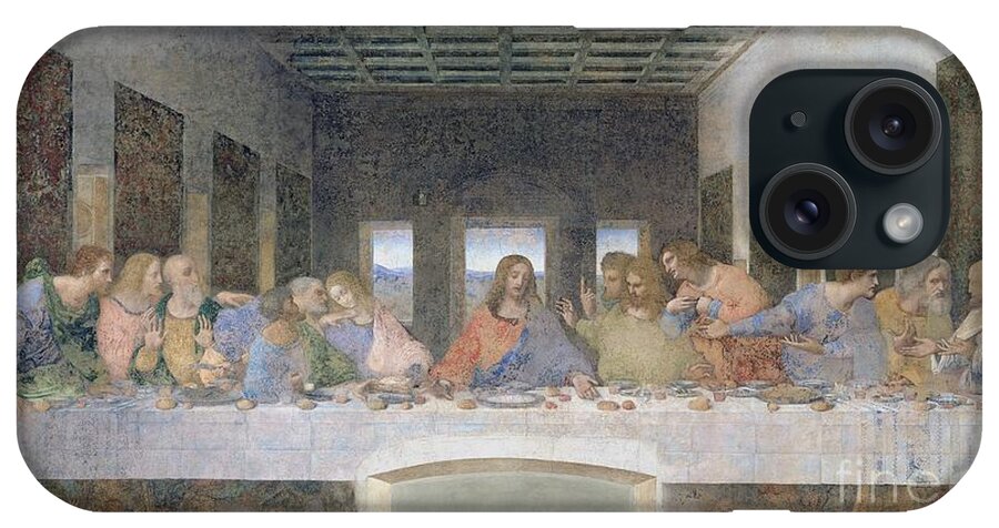 The iPhone Case featuring the painting The Last Supper by Leonardo da Vinci
