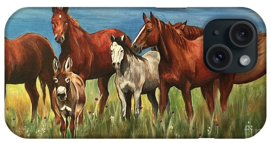 Horses iPhone Case featuring the painting The Leader Of The Pack by Patty Vicknair