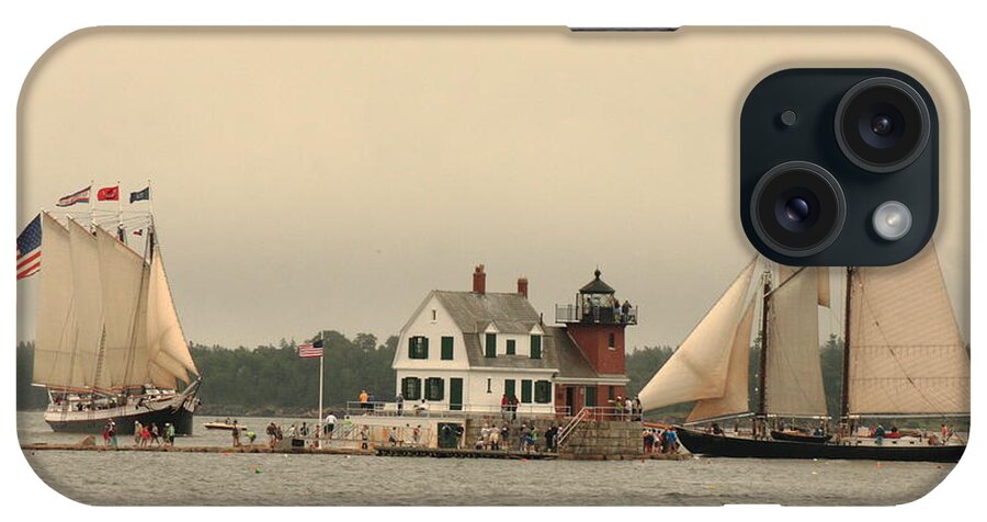 Seascape iPhone Case featuring the photograph The Lighthouse At Rockland by Doug Mills